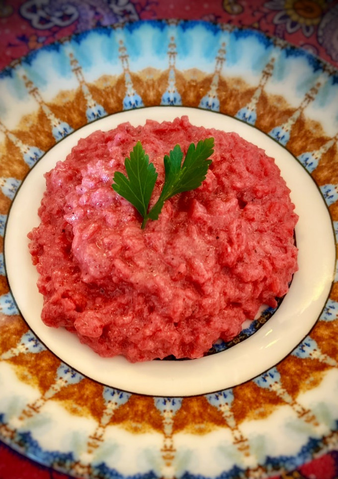 Una foto de Risotto de remolacha con ricota