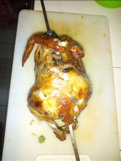 A picture of Grilled chicken with vegetables inside.