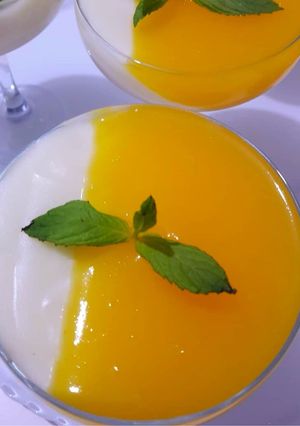 صورة لوصفة مهلبية البرتقال بكريمة الخفق على الطريقة السورية🍊🍊