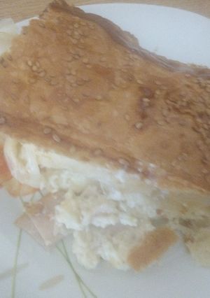 Φωτογραφία της συνταγής Ζαμπονοτυρόπιτα με κρέμα εύκολη
