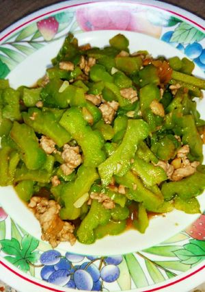 รูปของ ผัดมะระหมูสับหวาน