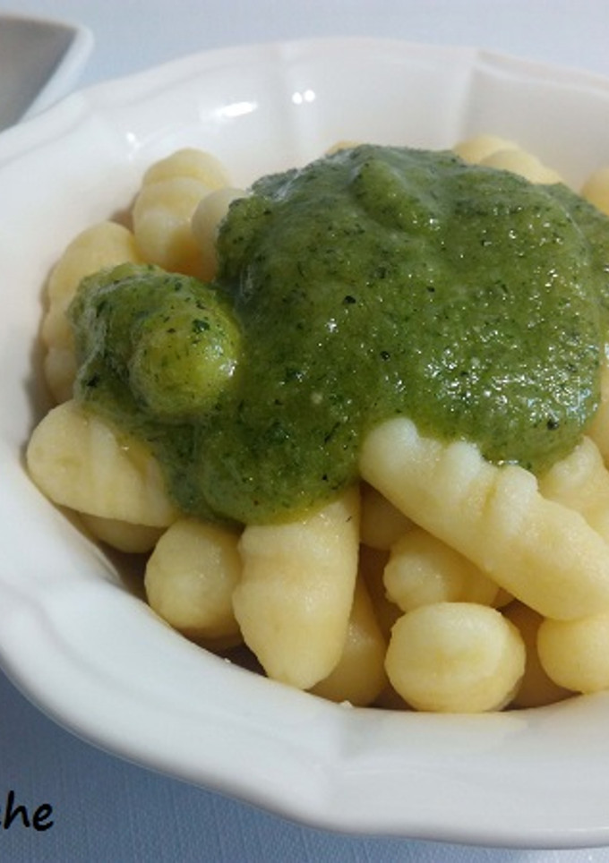 Una foto de Gnoquis con pesto de almendras sin gluten