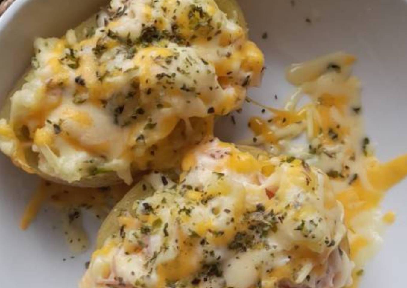 Patatas rellenas Yorkqueso (Fácil y deliciosa cena o almuerzo)