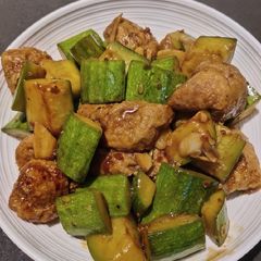 A picture of Zucchini in Teriyake Sauce.