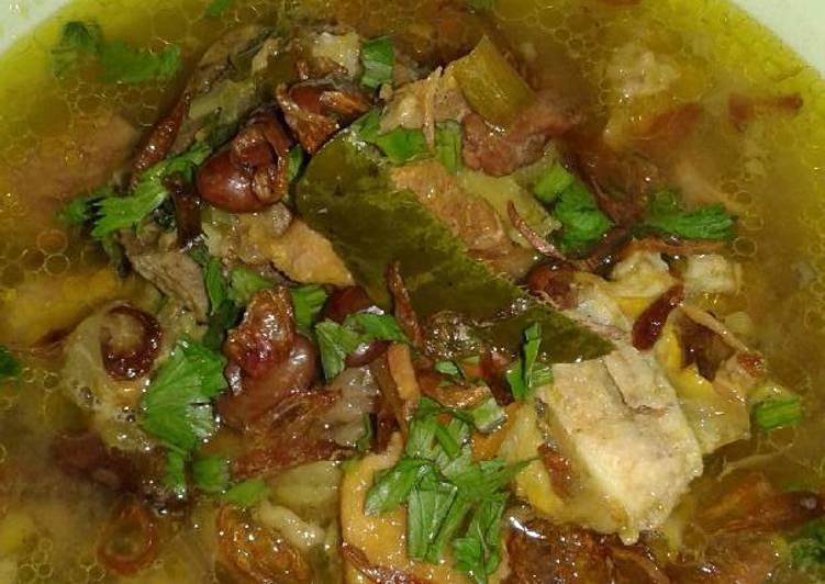 Soto daging & tulangan kacang merah ala evigani