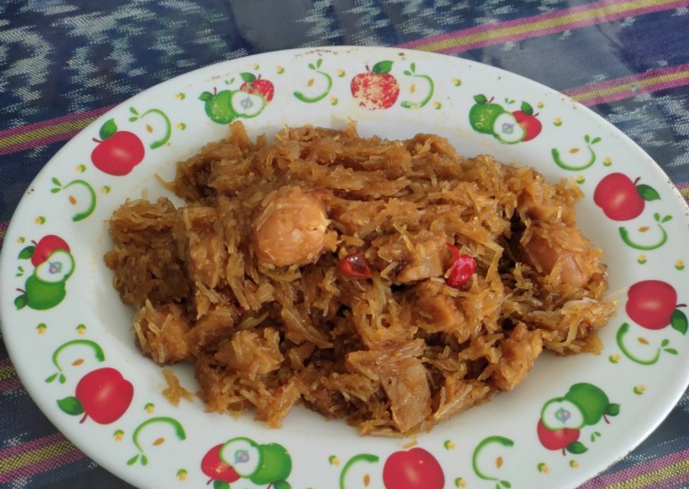 Soun goreng kecap, bumbu iris