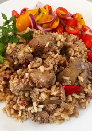 Rizses, vajpuha csirkemáj recept fotója
