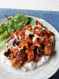 Eggplant and Ground Meat in Tomato Sauce
