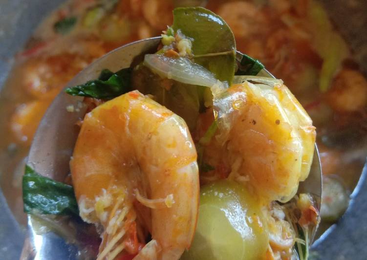 Resep Udang Kuah Asam Pedas Anti Gagal