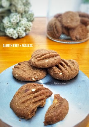 Foto resep Kukis Coklat Kacang Wijen Gluten Free, Eggless!