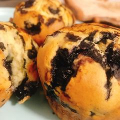 Blueberry Muffins A picture of Blueberry Muffins.
