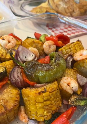 Grillzöldség Garnéla recept fotója