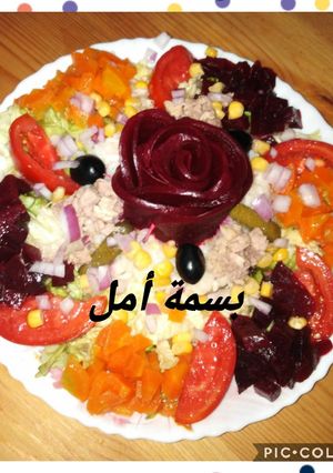 صورة لوصفة سلطة متنوعة ومشكلة 🥕🍅🥒🌽🥔
