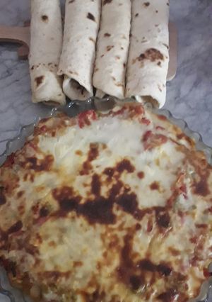 صورة لوصفة غراتان بطاطا ودجاح🍗بصلصة الجبن بنين 😋 وساهل ماشي ناشف 👌