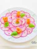 Carpaccio de radis au saumon fumé