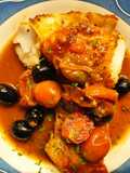 Bacalao Skrei al Horno con Cherrys y Aceitunas Negras en Salsa de Naranja, Soja y Miel