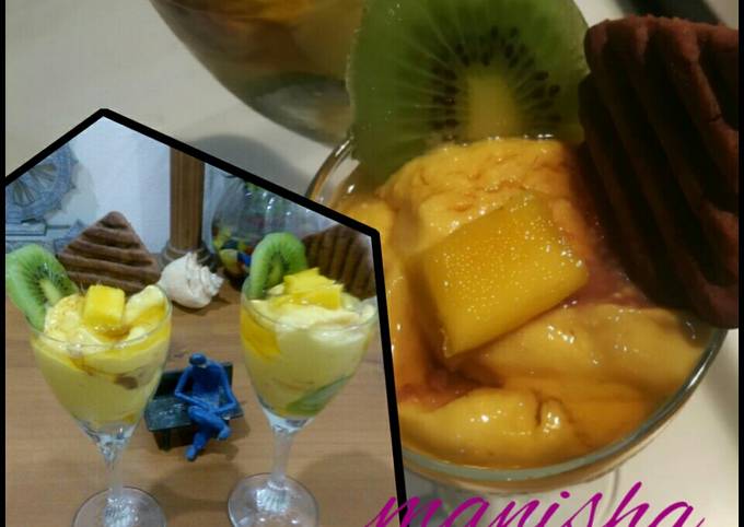 Hide and seek mango cheese cake with mango mousse