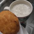 Arepa🫓rellena🌽de salchichón de cerdo🥓y queso🫓🧀🥛