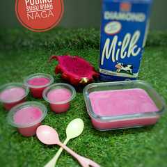 Puding susu buah naga রেসিপির প্রধান ছবি