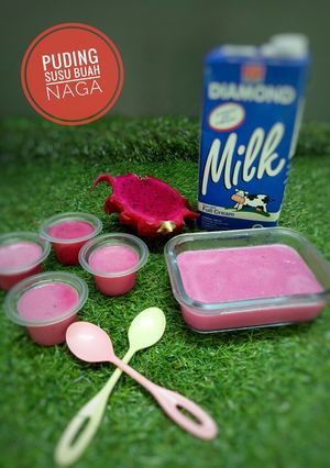 Foto resep Puding susu buah naga