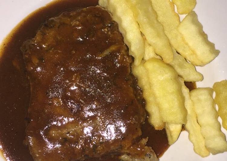 Steak daging Tenderloin with saus bbq