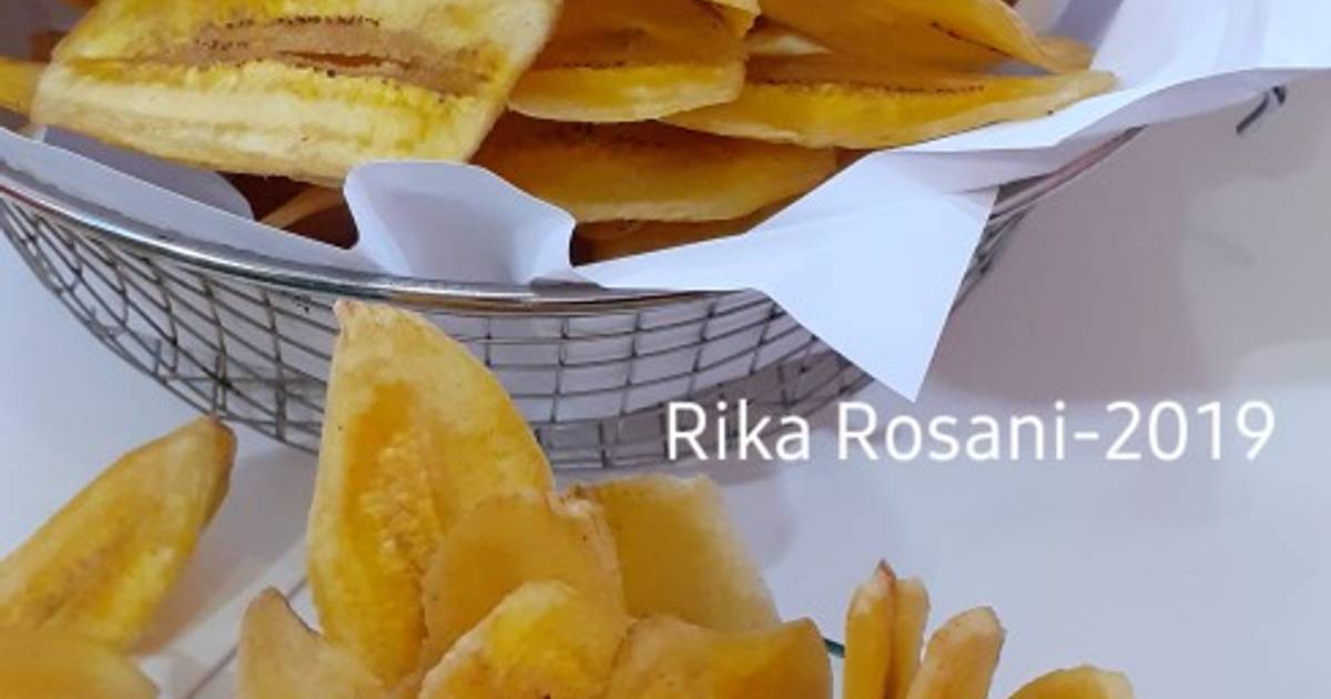 Resep Keripik Pisang Renyah Tips Berwarna Kuning Oleh Rika Rosani Cookpad