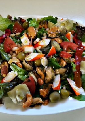 Una foto de Ensalada con judías Sant Pau de fondo