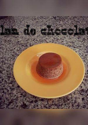 Una foto de Flan de chocolate