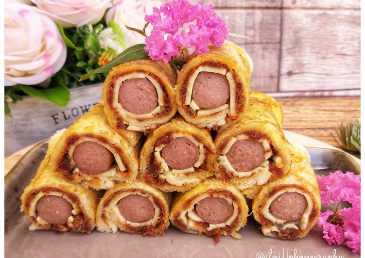 Sandwich Gulung Abon Sosis