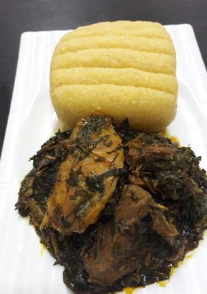 A picture of Afang soup.