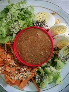 Foto resep Salad sayur plus dressing almond