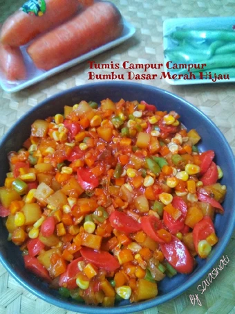 Langkah Mudah untuk Menyiapkan Resep Tumis Campur Campur Bumbu Dasar Merah Hijau yang Lezat Sekali Anti Ribet, Lezat Sekali