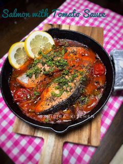 Foto resep Salmon with tomato sauce