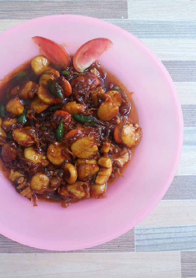 Foto resep Kerang Sriping Asam Manis Cabe Hijau