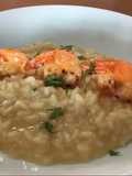 Risotto a la parmesana con Camarones