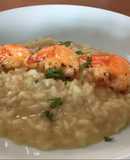 Risotto a la parmesana con Camarones