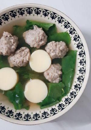 รูปของ "แกงจืดตำลึงเต้าหู้ไข่หมูสับ" 🌿🐷🥣
