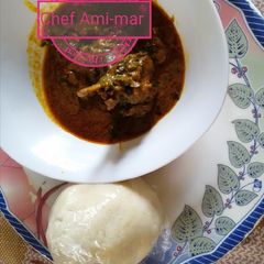 A picture of Tuwon masara(corn flour).