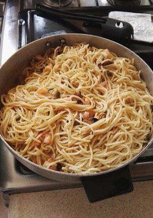 Una foto de Spaghetti con mariscos