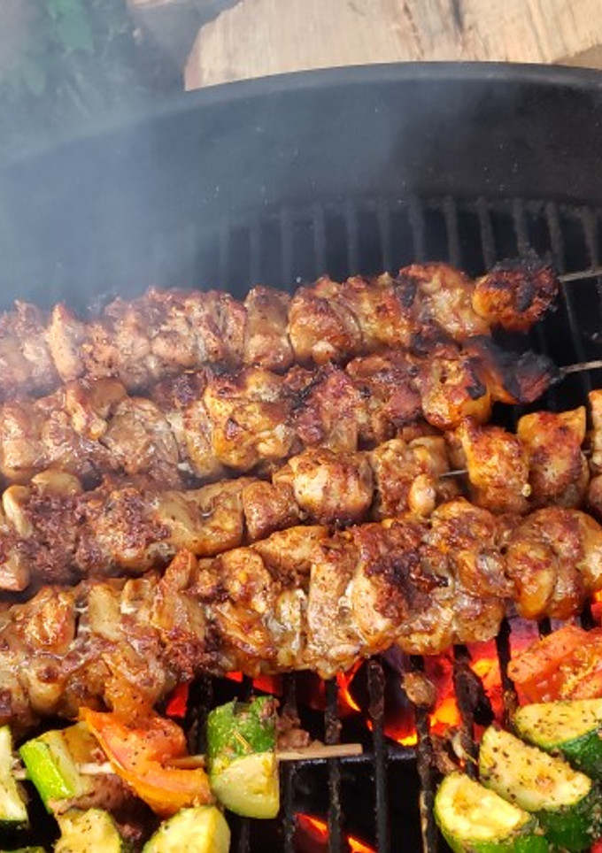 A picture of Bacon Paste BBQ Chicken Skewers.
