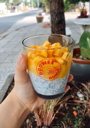 Hình của món Pudding xoài hạt chia.