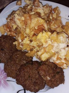 صورة لوصفة بطاطا مقلية بالبيض واللحم المفروم روعة 😍