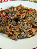 Quinoa vegana de Beringela com nozes