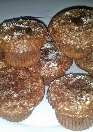 Une photo de Muffins chocolat/coco coeur coulant chocolat