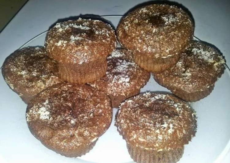 La Délicieuse Recette du Muffins chocolat/coco coeur coulant chocolat