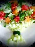 Salad in the shape of a bouquet of flowers