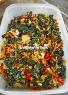 Oseng daun pepaya jepang dengan 2 macam teri