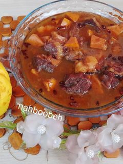 عکسی از دستور خورشت به آلو 😊