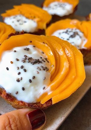 Hình của món Eatclean/ Tart Yến Mạch, Sữa Chua và Xoài.