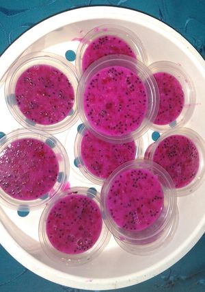 Foto resep Puding buah naga